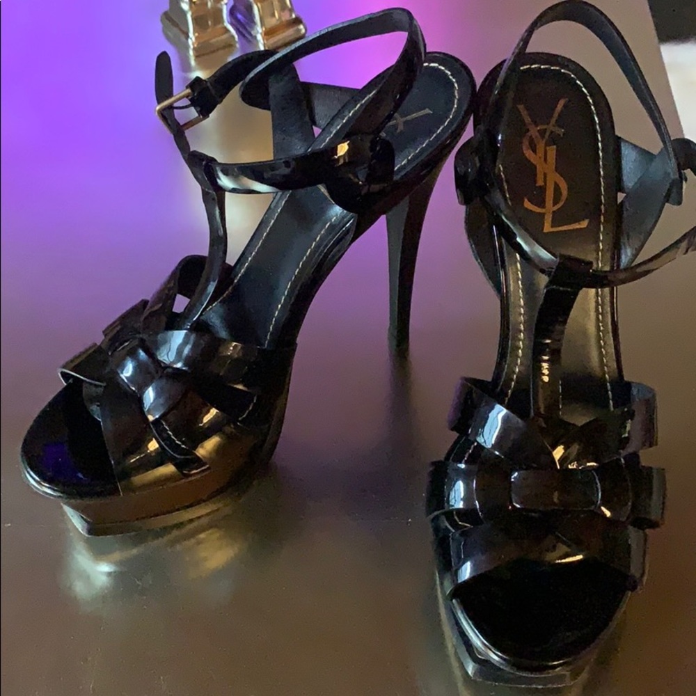 SAINT LAURENT TRIBUTE SANDALS 37.5